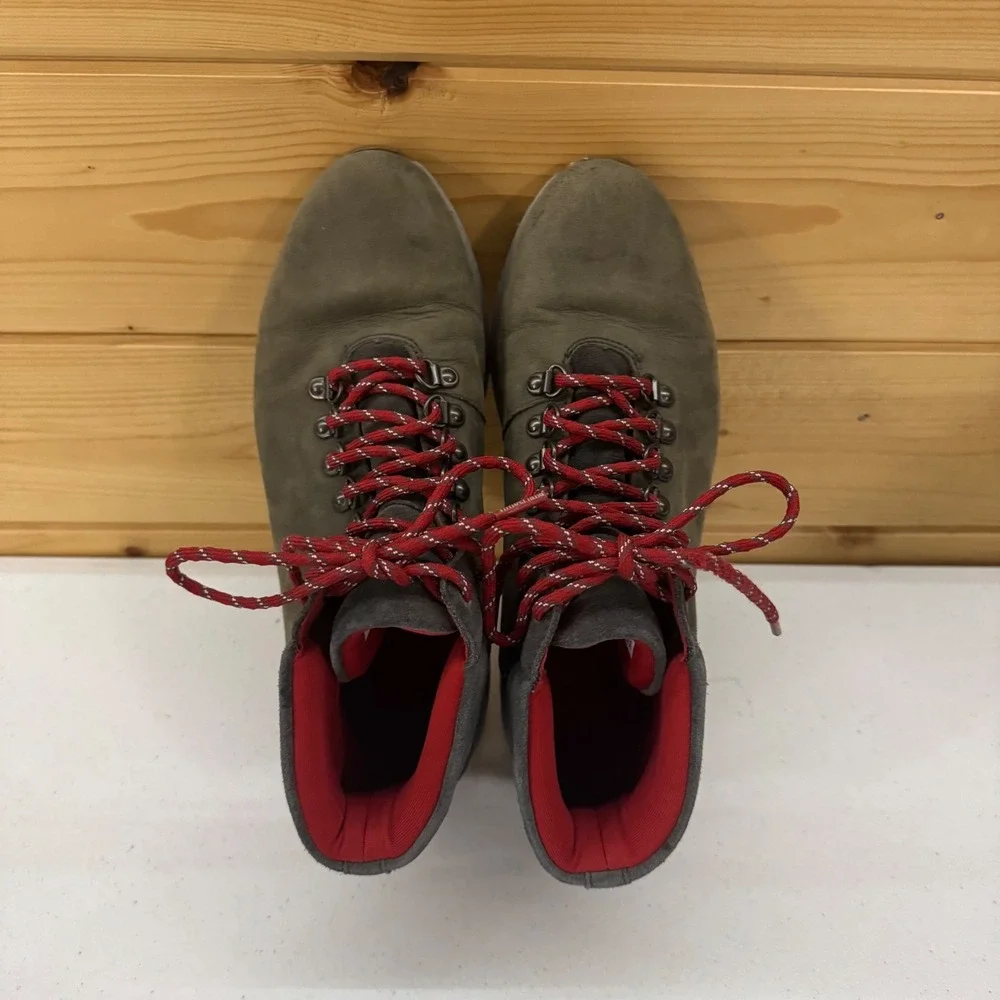 Timberland Womens Size 9 Gray‎ Nubuck Leather Lace Up Ankle Hiking Boots A3219